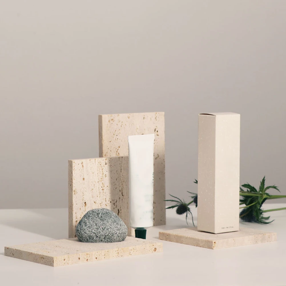

1pc Photo Props Stone Jewelry Shooting Background Makeup Ornament Item Posing Cosmetics Marble Studio Photography Thick Texture