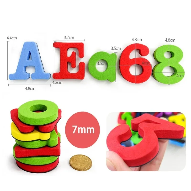 Magnetic Letters Numbers Alphabet ABC 123 Fridge Magnets Plastic Educational Preschool Learning Toy Set Uppercase Lowercase Math images - 6