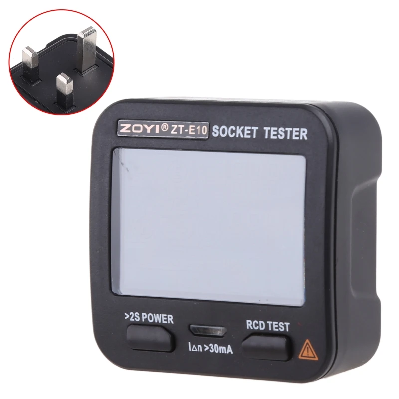 

Outlet Tester LCD with Display RCD Receptacle Socket Tester Circuit Polarity Detector EU/US/UK Plug