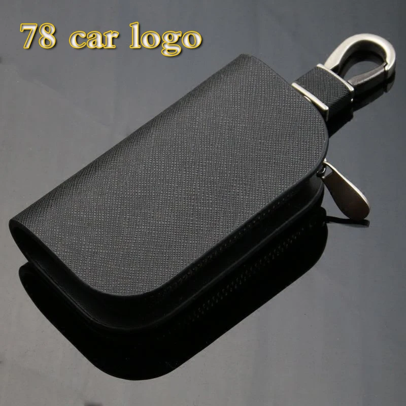 Skórzane etui na kluczyk samochodowy z logo samochodu do Maserati Bentley Tesla Volvo BMW Land-Rover Audi Mercedes-Benz Ferrari RAM Smart LI