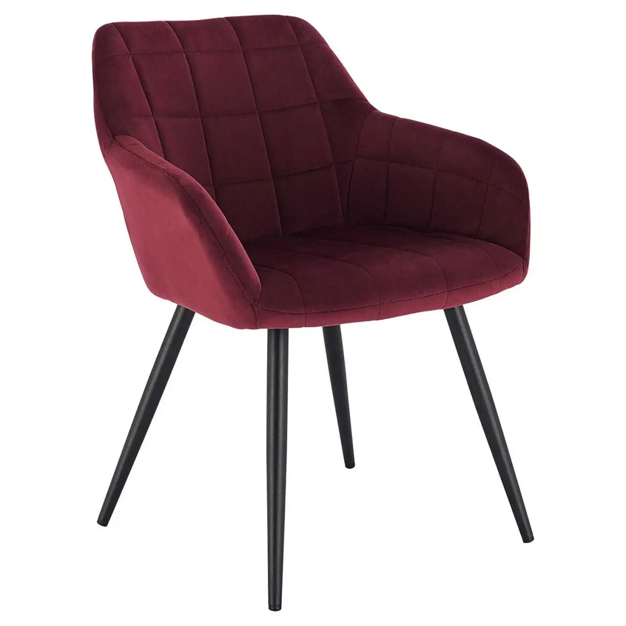 Sample Modern Design Velvet Luxury Dining Room Furniture Metal Legs Dining Chair With Armrests