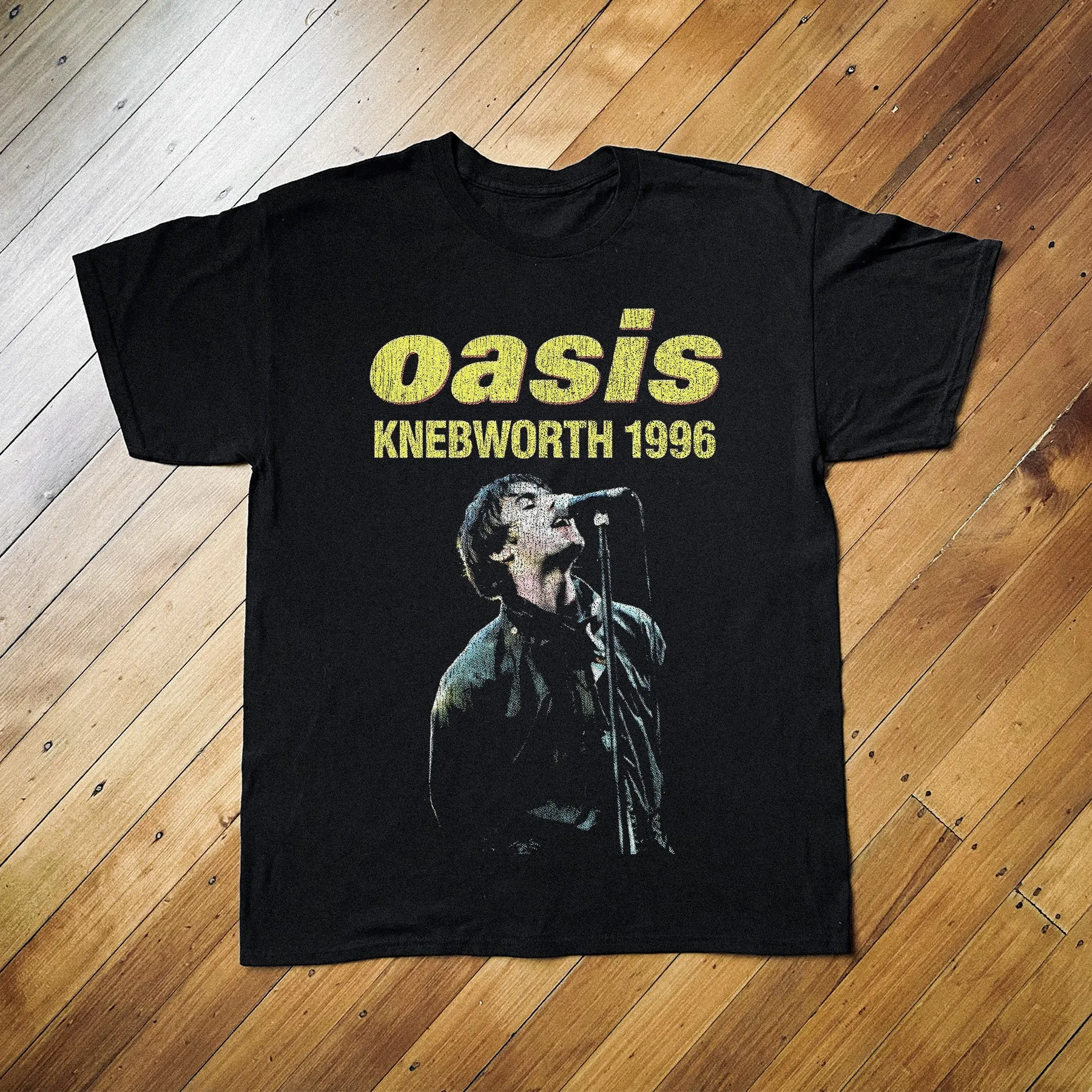 Oasis Live From Knebworth 1996 Band Grafik-T-Shirt aus Baumwolle für Herren und Damen, Vintage Streetwear – Detail 2