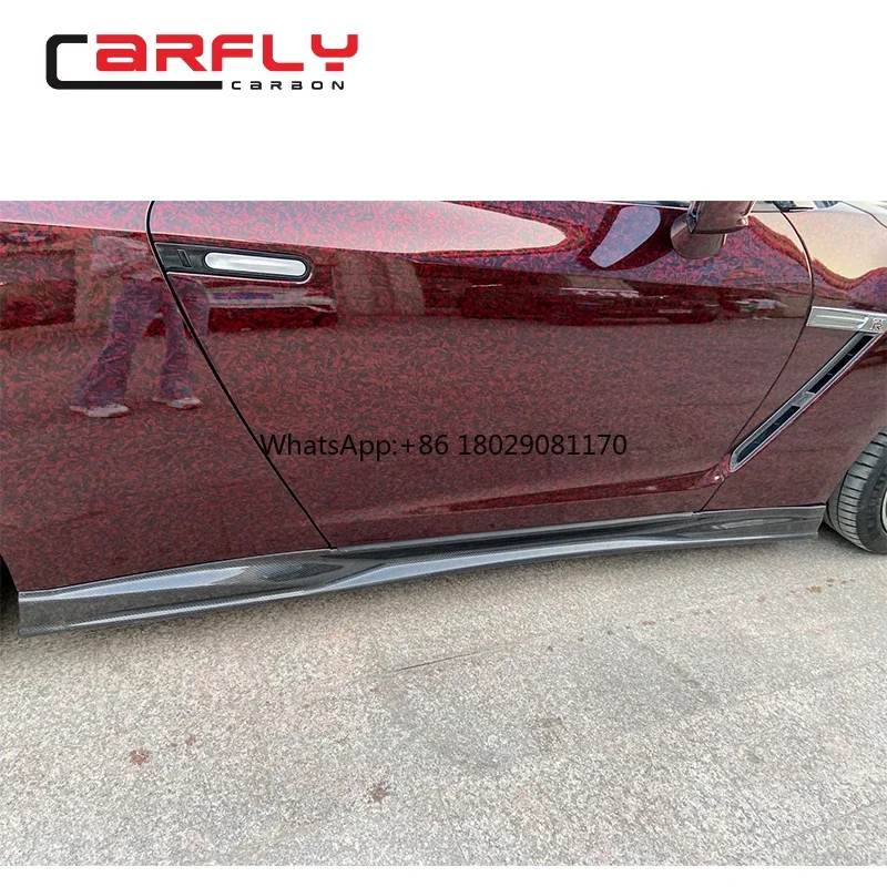 New style carbon fiber top secret side skirts for NISSAN GTR R35 bodykit 2008-2020