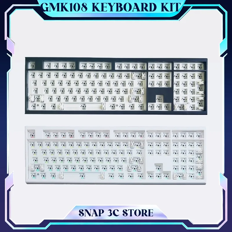 

GMK108 Mechanical Keyboard Kit Tri-Mode Bluetooth 2.4G Hot-swap 108-Key Gasket Custom Keypad Creamy Sound RGB for Office PC