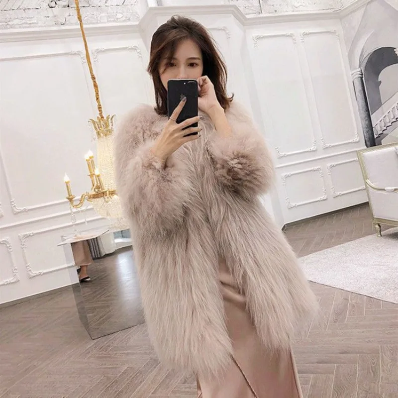 

Luxury Chic Fluffy Fur Coat Warm Winter Women Clothing Furry Faux Fur Jacket Long Sleeve Cardigan Thick Windproof Jacket New