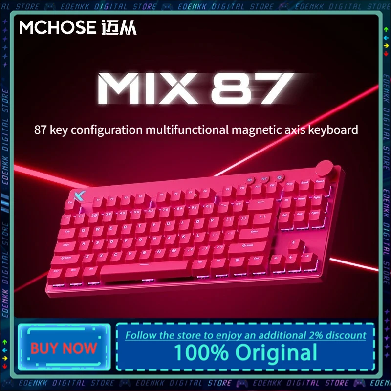 

MCHOSE Mix87 Magnetic Swtich Keyboard Wired Gaming Keyboard Esport 0.08ms Low Latency 8K+256K E-Sports Custom Gamer Accessories