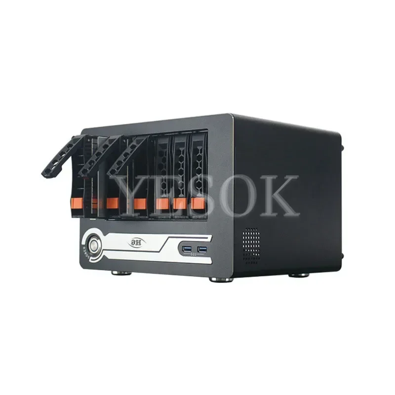 USB Hot Plug Server Case Home Student Office Computer Mini itx Chassis  Storage Server 6 Disk Nas Chassis Flex Power