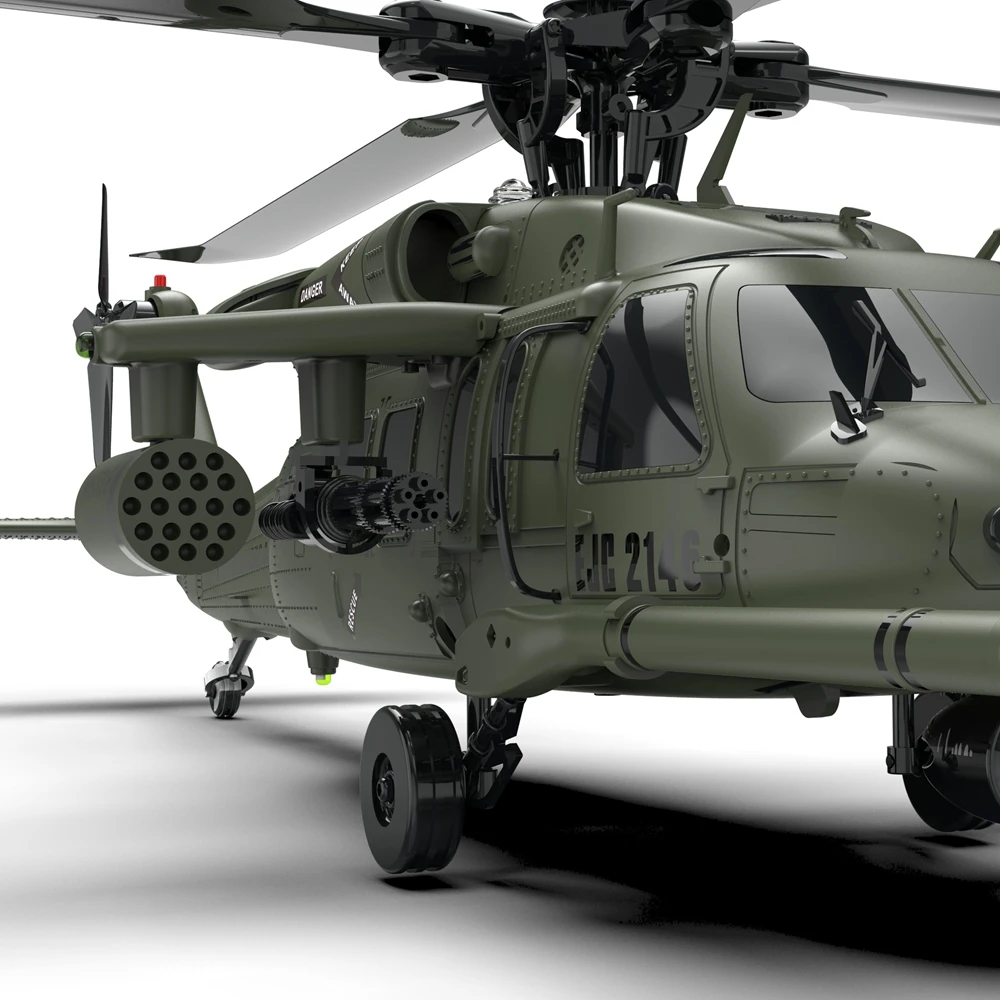 YXZNRC UH60 Black Hawk RC Helicopter with 6-axis Gyro 2.4G 6CH 1:47 Scale Flybarless 3D Stunt Remote Control Helicopter Model
