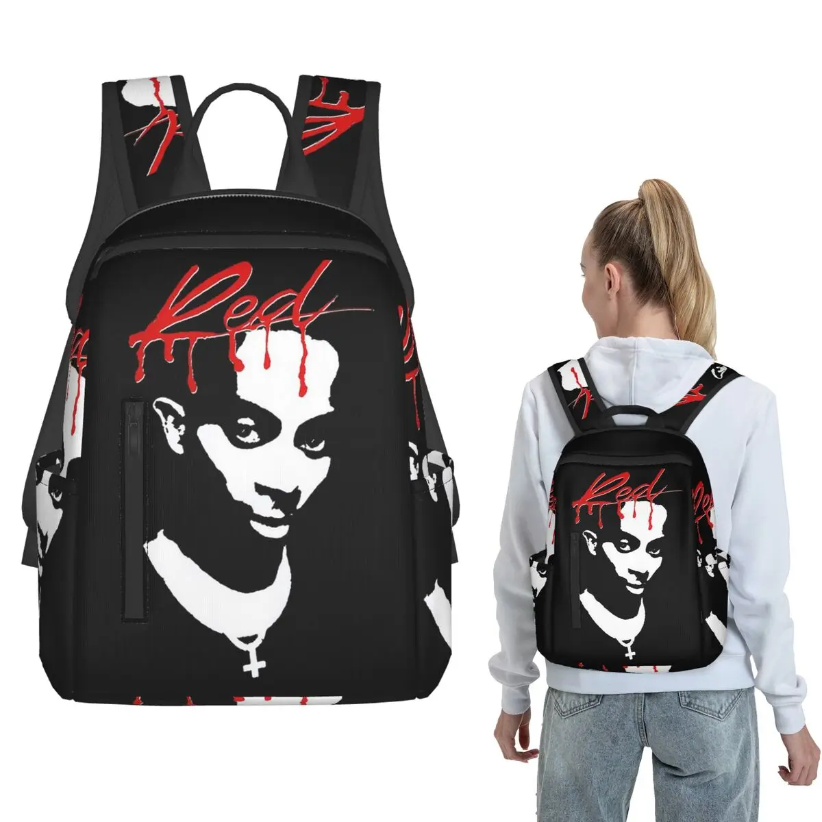 Playboi Carti Whole Lotta Red Album Cover Backpack Large Capacity Boys Girls BookBag School Bag Shoulder Bags for Men Women
