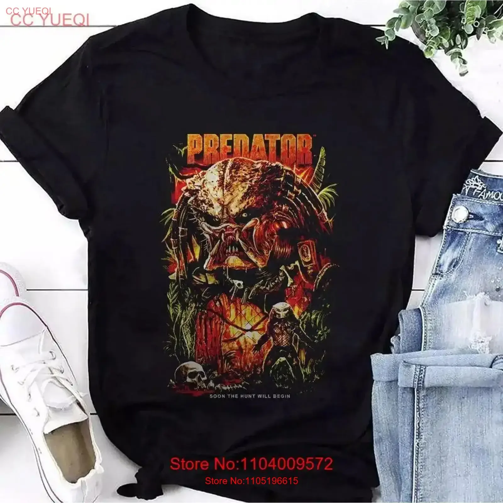 Predator Soon The Hunt Will Begin T Shirt Movie vintage Washed Versatile homme Slightly Top For Everyday Wear Casual Unisex