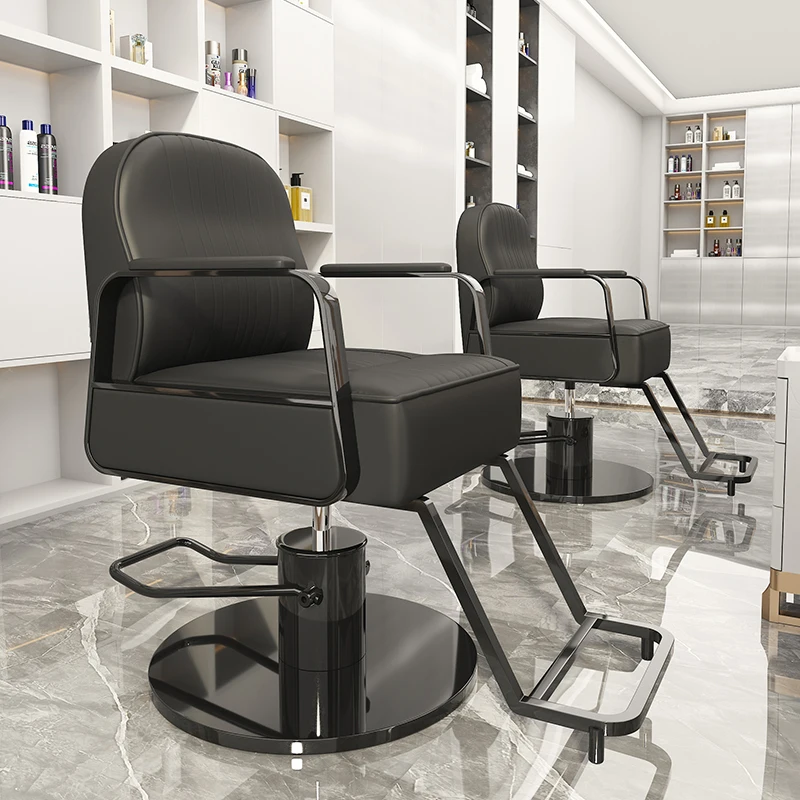 

Perm Hair Dyeing Barber Chairs Arm PU Leather Accent Luxury Barber Chairs Modern Comfortable Salon Furniture Taburete Lslfy