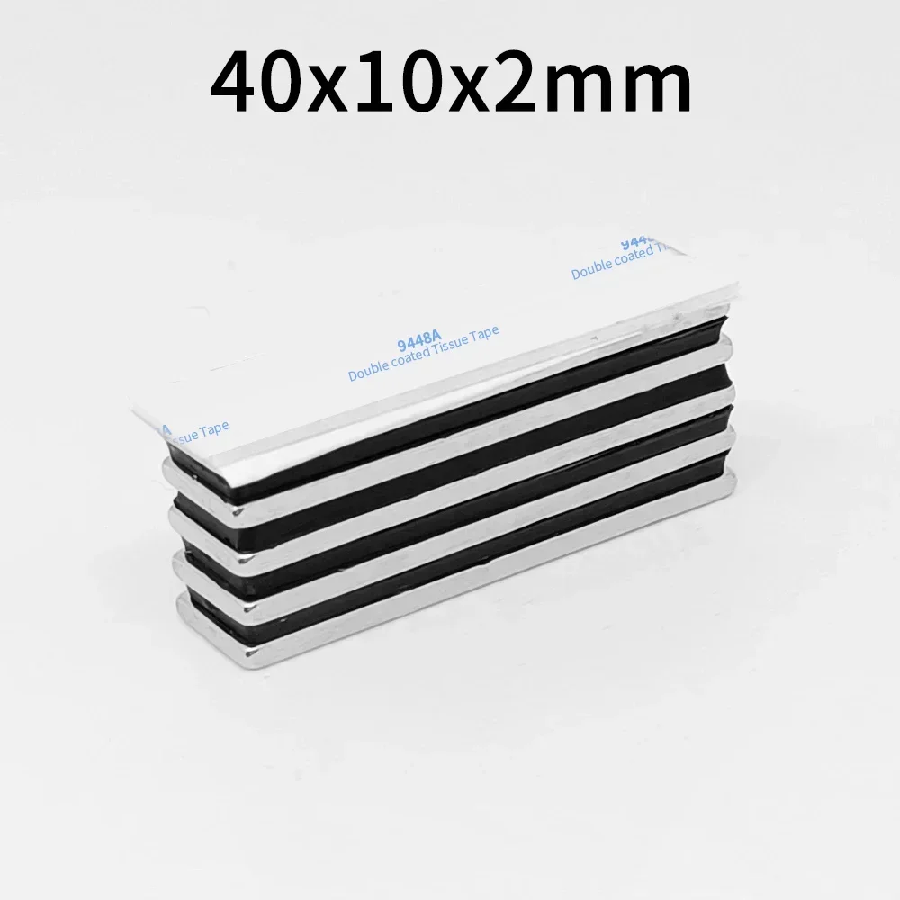 40x10x2mm Block Rare Earth Neodymium Magnet With 3M Tape 40*10*2 Rectangular Strong Powerful Magnets 40x10x2