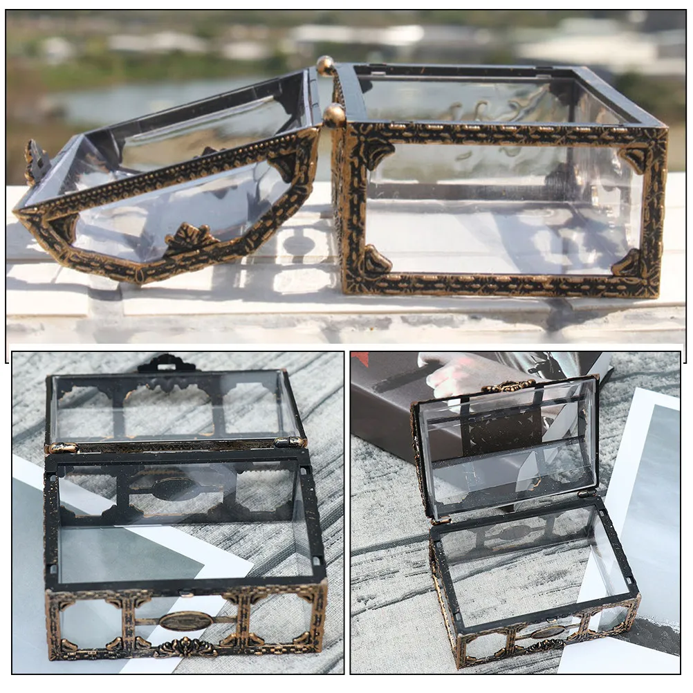 

2Pcs Transparent Plastic Treasure Box Crystal Jewelry Storage Container Pirate Party Favors Unfinished Treasure Chest