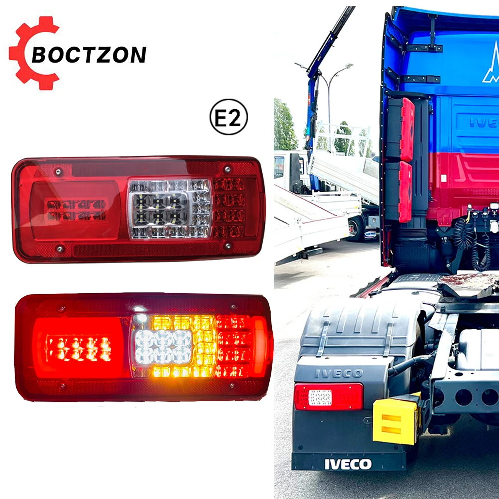 

1PC RH /LH 24V E2 LED Rear Tail Light Without Buzzer 5802000767 5802240296 For Iveco Stralis Trakker 2016+ Truck Tail Lamp