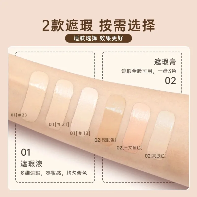 Youliyoula 5色コンシーラー ニキビ跡、シミ、クマをカバー、保湿、メイク直し、コンシーラープレート