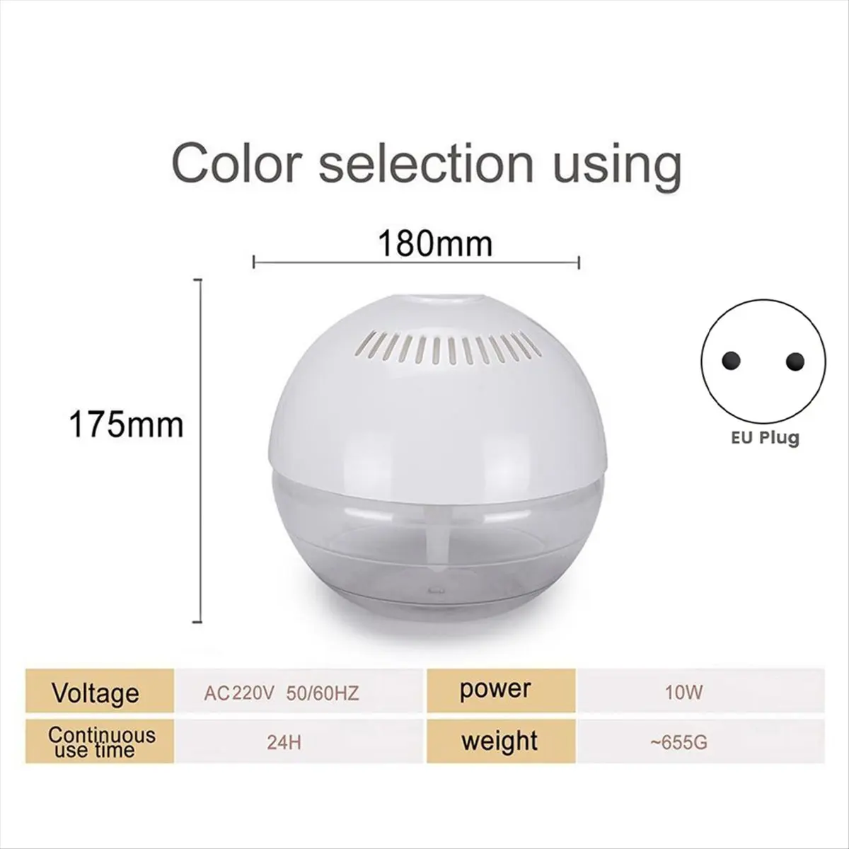 Liquid Air Fresheners Revitaliser LED Light Colour Changing Bedroom Household Freshen Electric Air Humidifier EU PLUG-A55K