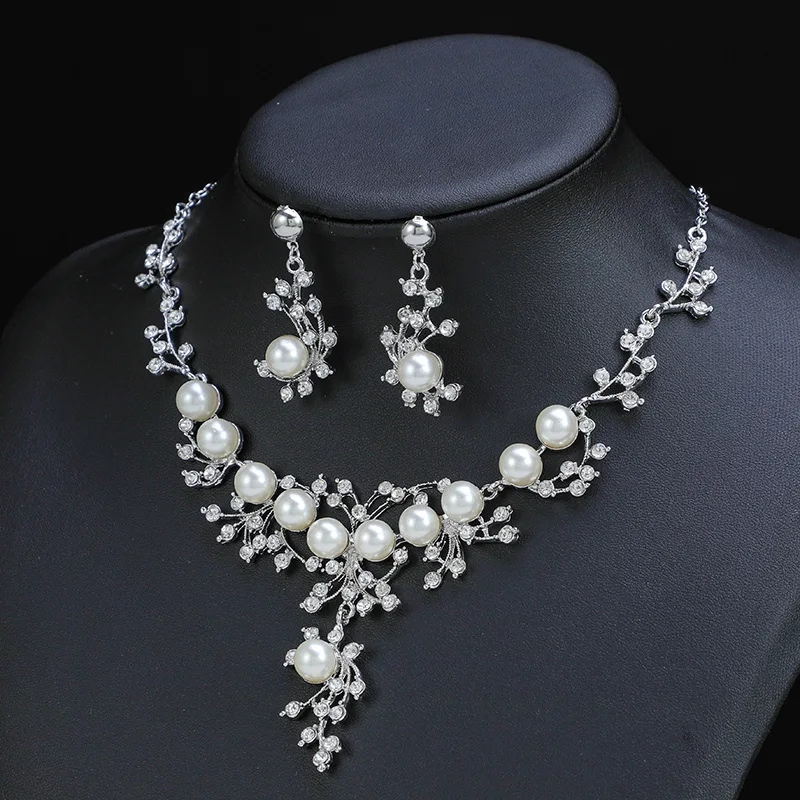Pearl Necklace Set Women\'s Wedding Necklace Set Alloy Bridal Jewelry Sets for Women Accessories