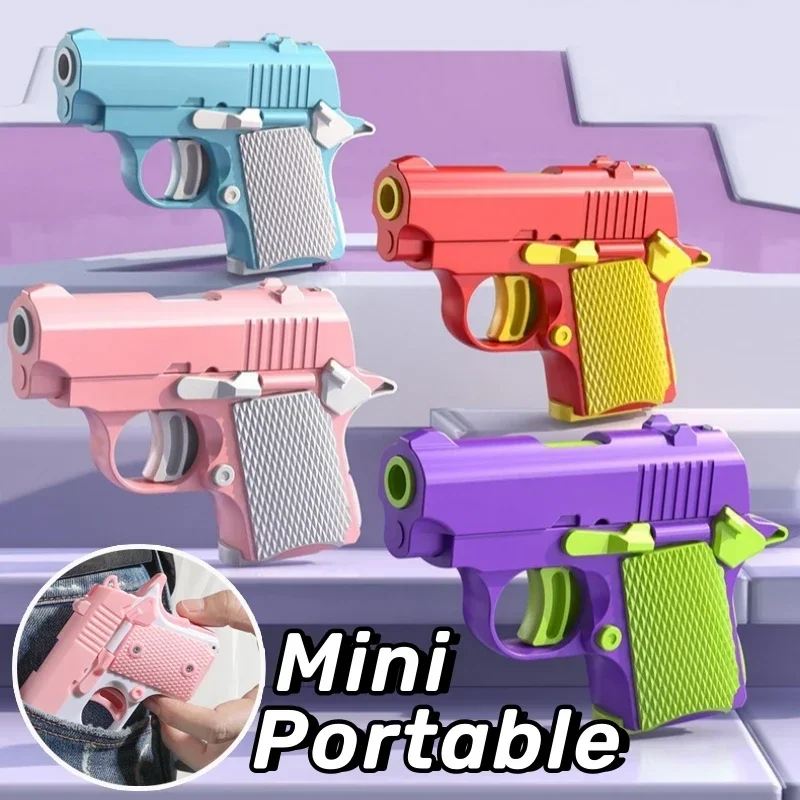 Nova moda portátil mini armas de brinquedo 3d para crianças 4 cores pistola modelo arma meninos meninas alívio do estresse brinquedos de descompressão