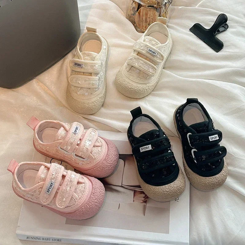 

New Autumn Kids Shoes Casual Children Footwear Sneakers Bling Leisure Girls Tennis Shoes Sports Flats Girl Platform Shoes I02251