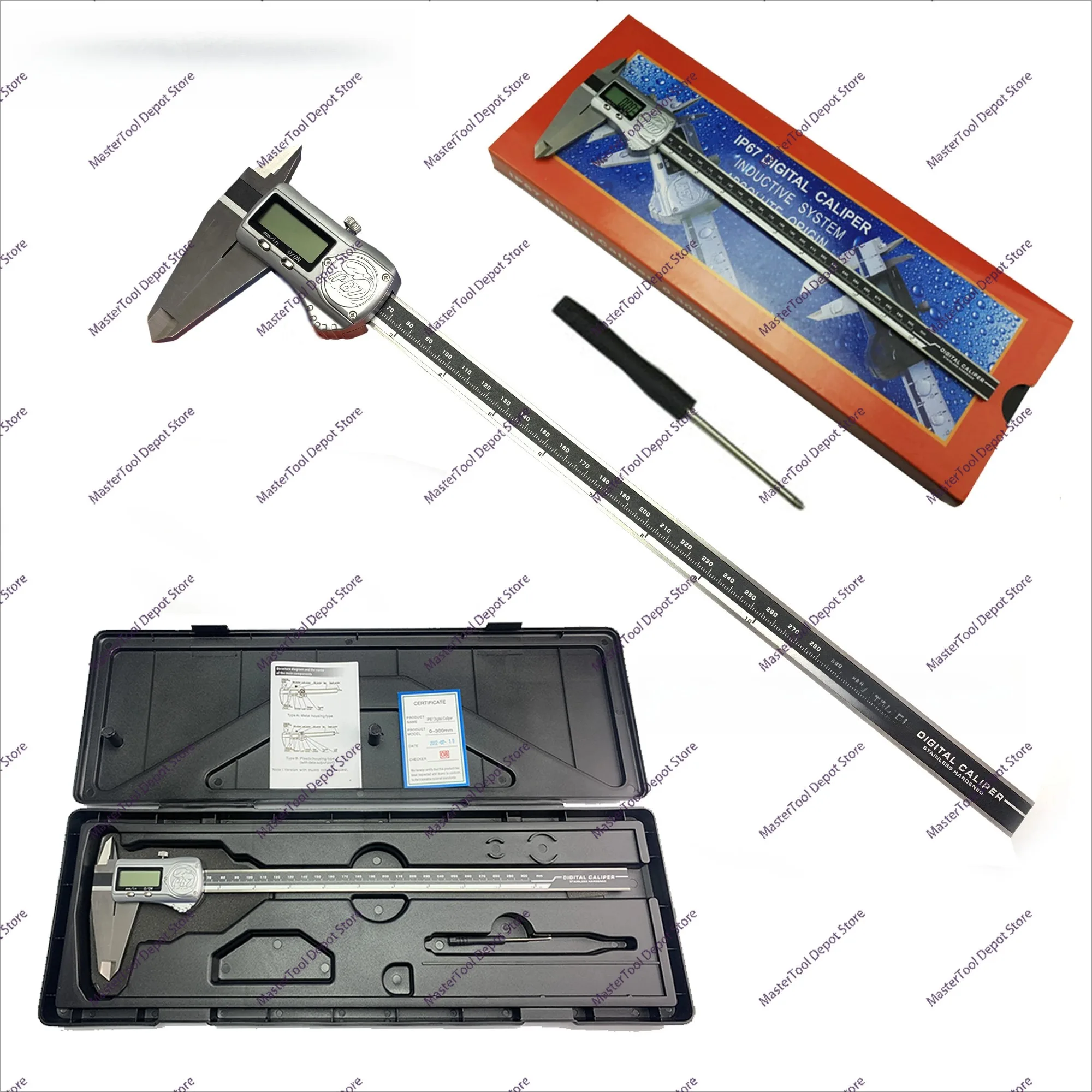 0-300mm 12 inches IP67 waterproof electronic digital display precision vernier caliper micrometer electronic ruler