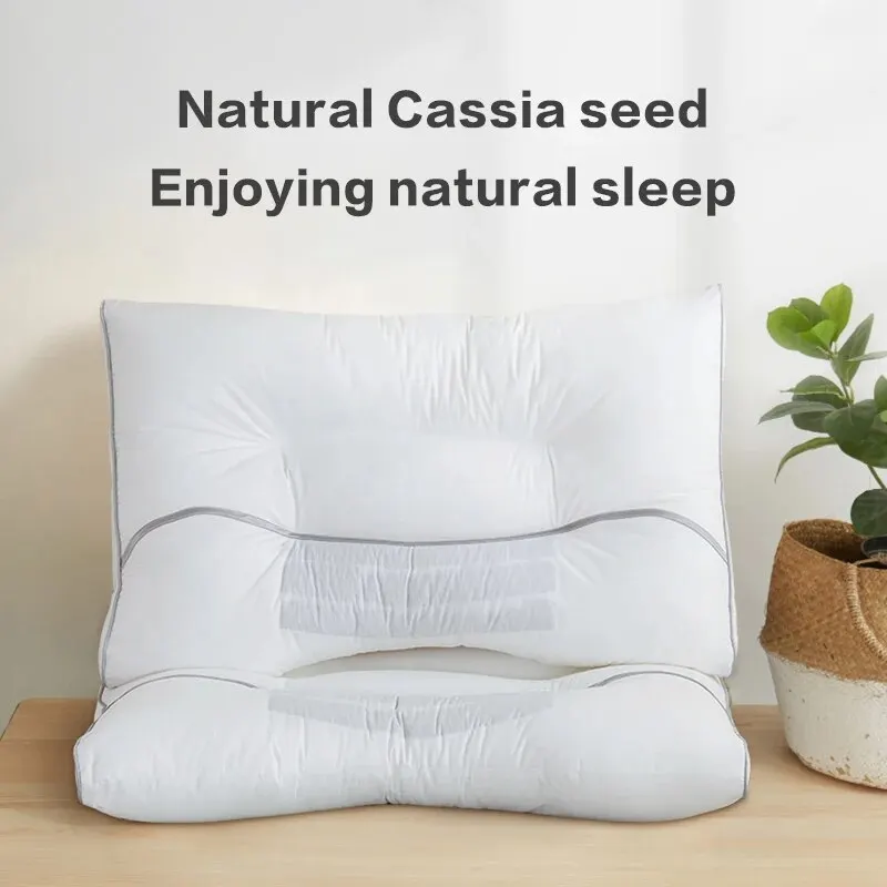 1 PCS Cassia Seed Pillow Cotton Fabric Pillow Protecting Cervical Spine Sleeping Pillow Health Pillow 48*74cm