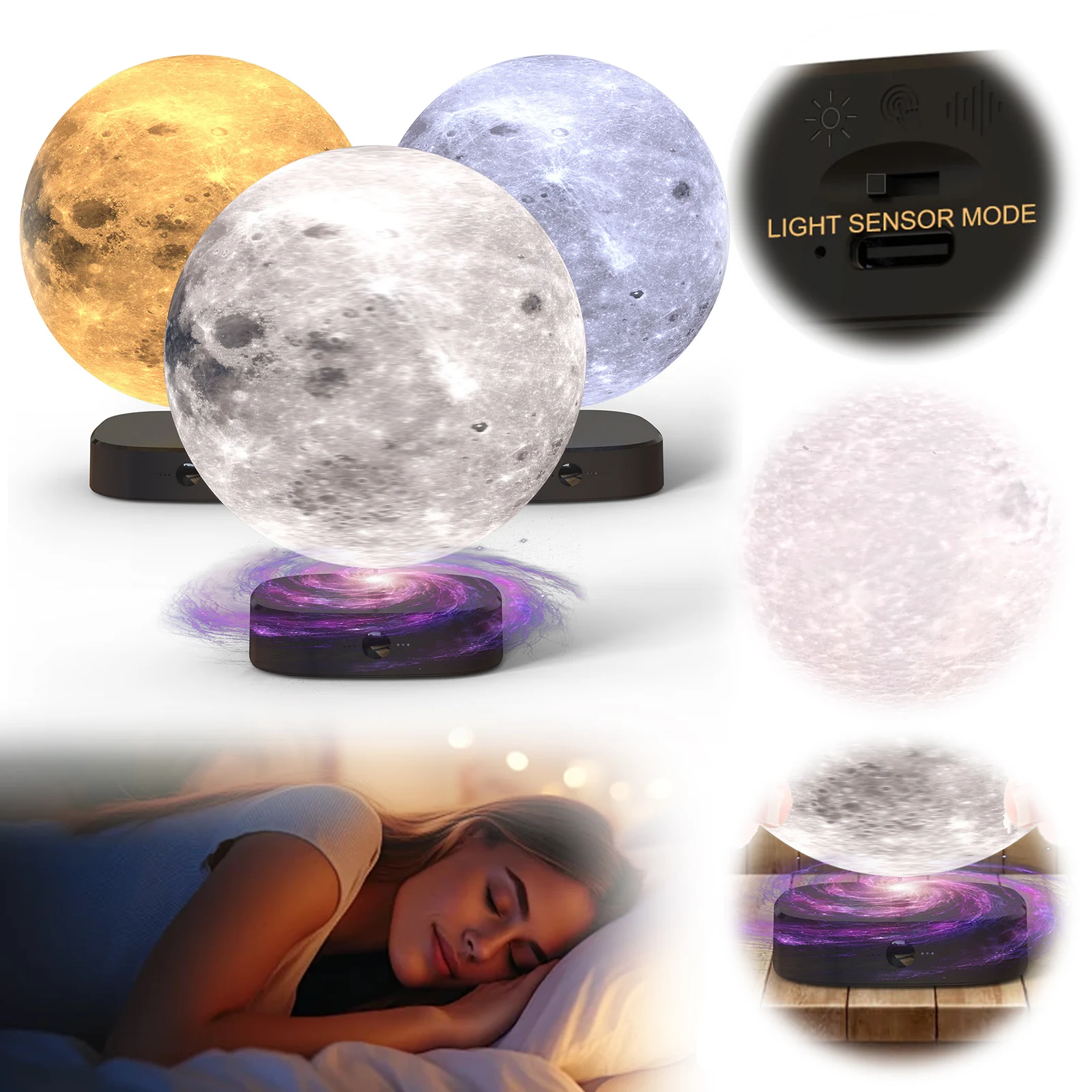 

3D-лампа для светотерапии с регулируемой яркостью, имитирующая солнечный свет, с сенсорным управлением, ночник для декора комнаты и спальни