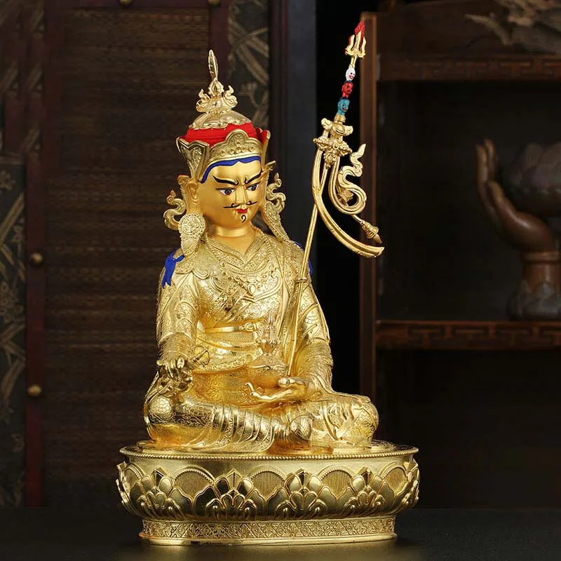 large Asia Nepal high grade gilding Padmasambhava Rinpoche Buddha statue HOME Patron saint bless safe good LUCK