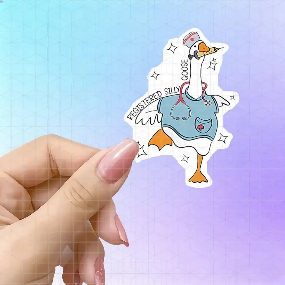 Certified Goose Nurse Medical Quirky Vinyl Sticker Matte Decal For White Coat Medical Supply Worker Stress