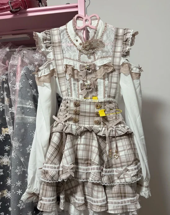 

Japanese Style Mass Production Lolita Shirts Slimming Long Sleeve Tops for Women Off-shoulder Lace Sweet Elegant Blouse Autumn
