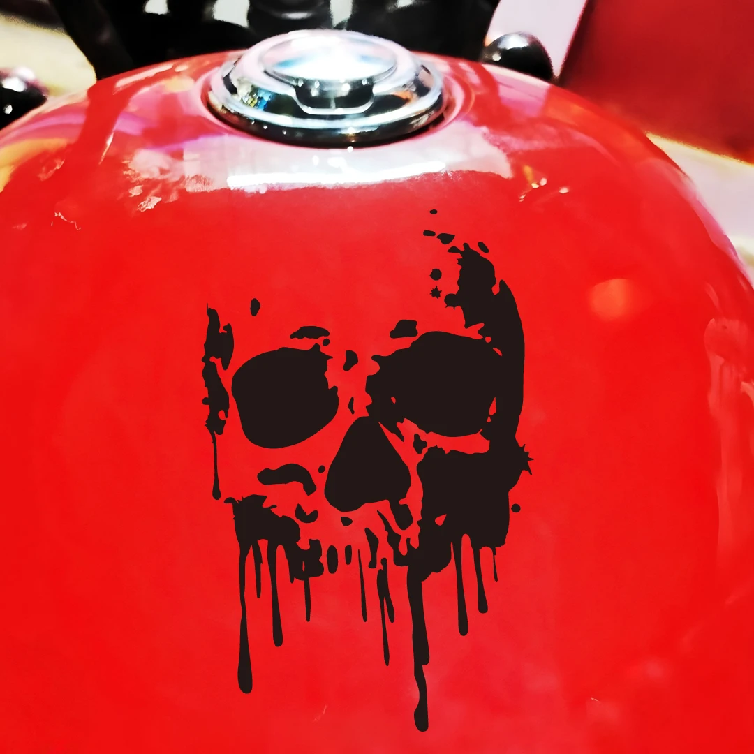 1pc Dripping Skull Vinyl Sticker, Waterproof Horror‑Style Decal for Truck SUV Motorcycle Window Body Decor, Holiday Gift