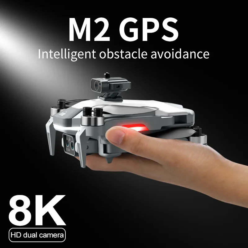 M2 PRO GPS Drone 8K Profesjonalny podwójny aparat 4K 360°° Unikanie przeszkód Silnik bezszczotkowy Quadcopter WIFI FPV RC Drony Zabawki prezentowe