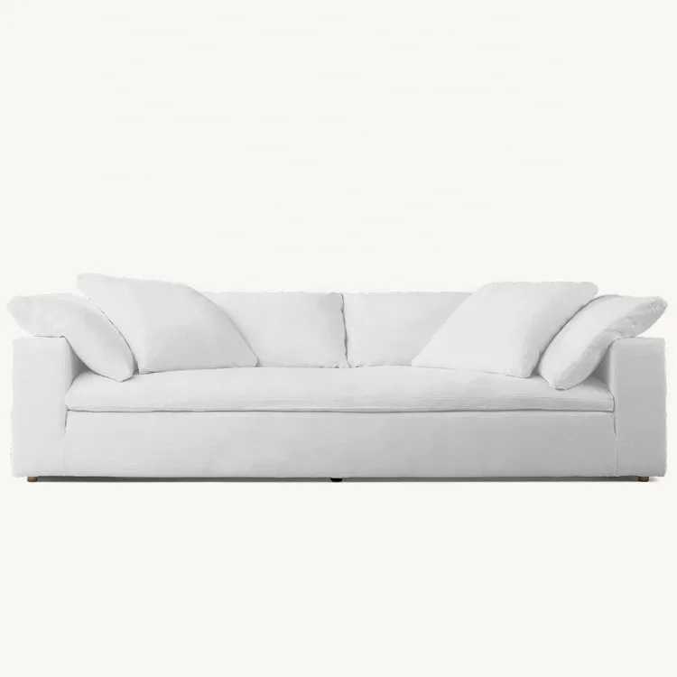 

* Factory Direct American Modern White Fabric Designer Sofa Square Living Room Furniture with Sponge Filling for Hotels