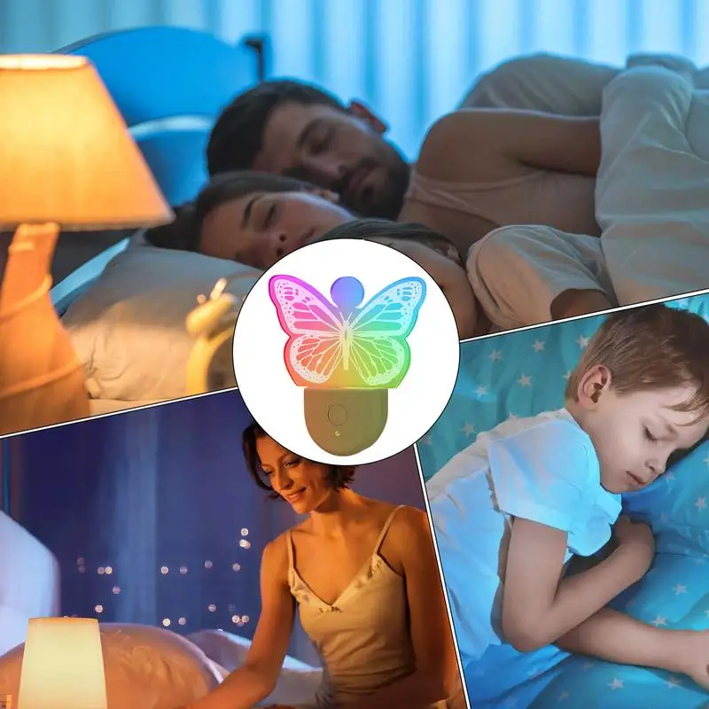 Luzes noturnas conectadas na parede para crianças, 6 cores, LED, luz noturna para crianças, iluminação atmosférica para quarto infantil