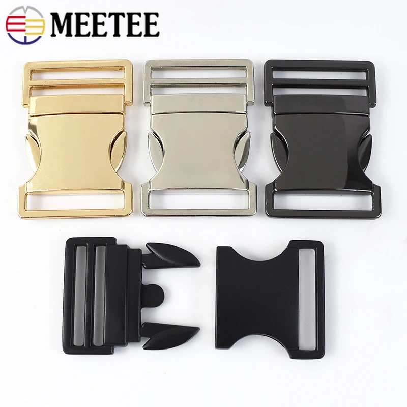 1/2Pc Meetee 20/25/32/38mm Metal Release Buckle Side Quick Bag Strap Adjust Clasp Backpack Garment Belt Hook Dog Collar Hardware