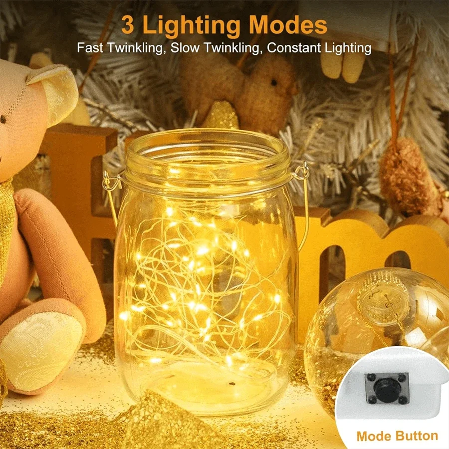 30pcs Warm White Fairy Lights, 3 Modes, Led Flashing Light String, Suitable For Parties, Festivals, Weddings, Birthdays