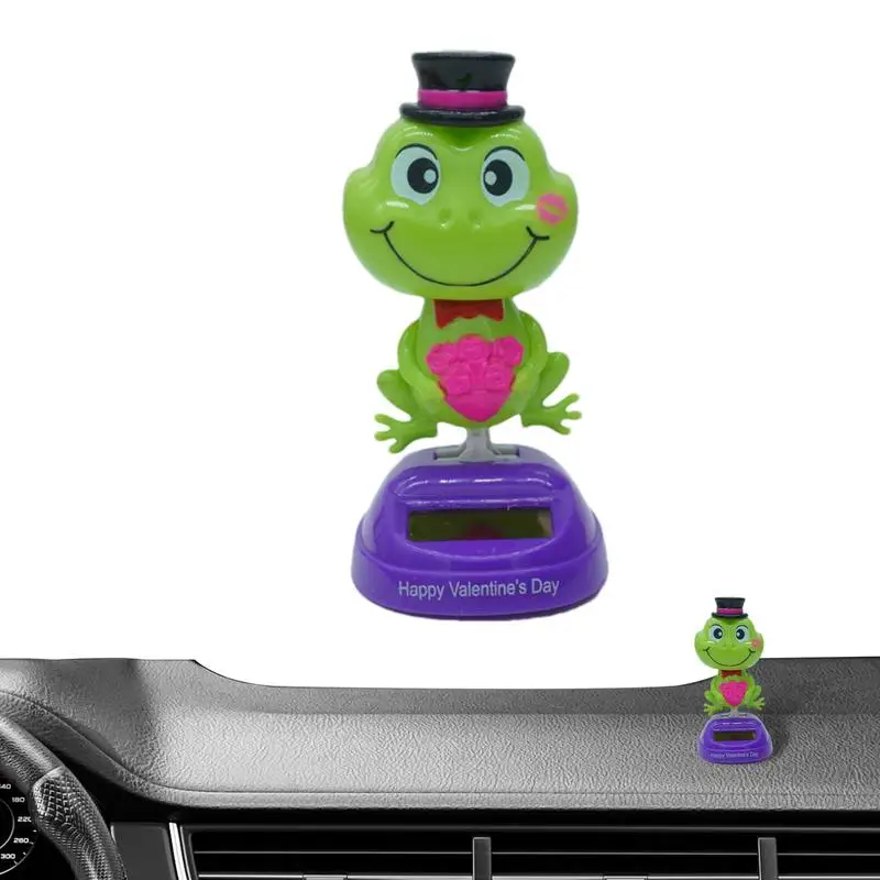 Solar Dancing Frog Dancing Shaking Head Dashboard Decoration Frog Figurine Car Interior Dashboard Ornaments car accessories