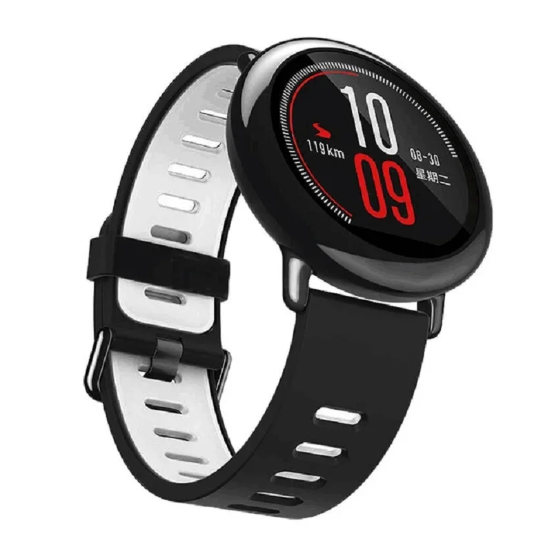 Correa de silicona para reloj Huami Amazfit Pace /Stratos 3 2 2S, repuesto de pulsera deportiva de 22mm, colores duales