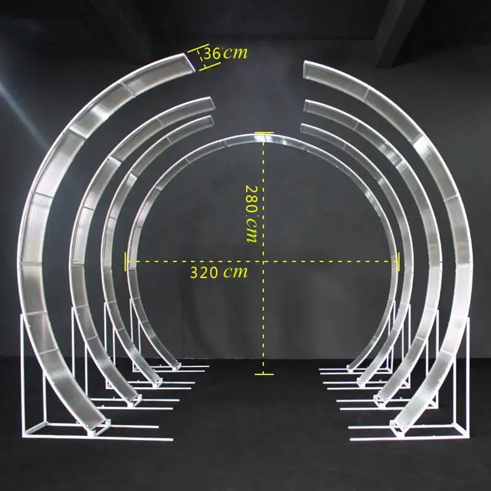 Wedding LED Arch Program indoor Outdoor Wedding Arch Background Stage Decoration Metal Arch for Wedding Decoration