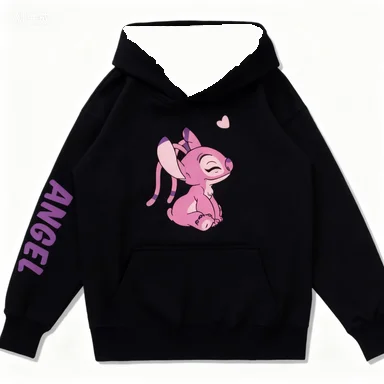 Nueva sudadera con capucha de pareja de dibujos animados, jersey holgado con capucha para mujer, traje sencillo de moda para otoño e invierno para hombre y mujer