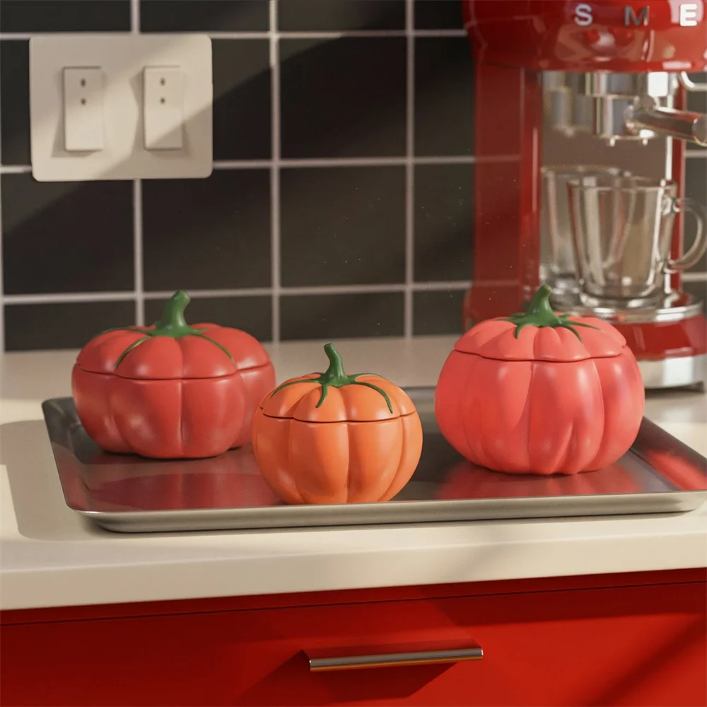 Freshly Picked Tomato Candle Jar Silicone Mould Handmade Candle Vessel Moulds for Concrete Gypsum Jesmonite Home Decor