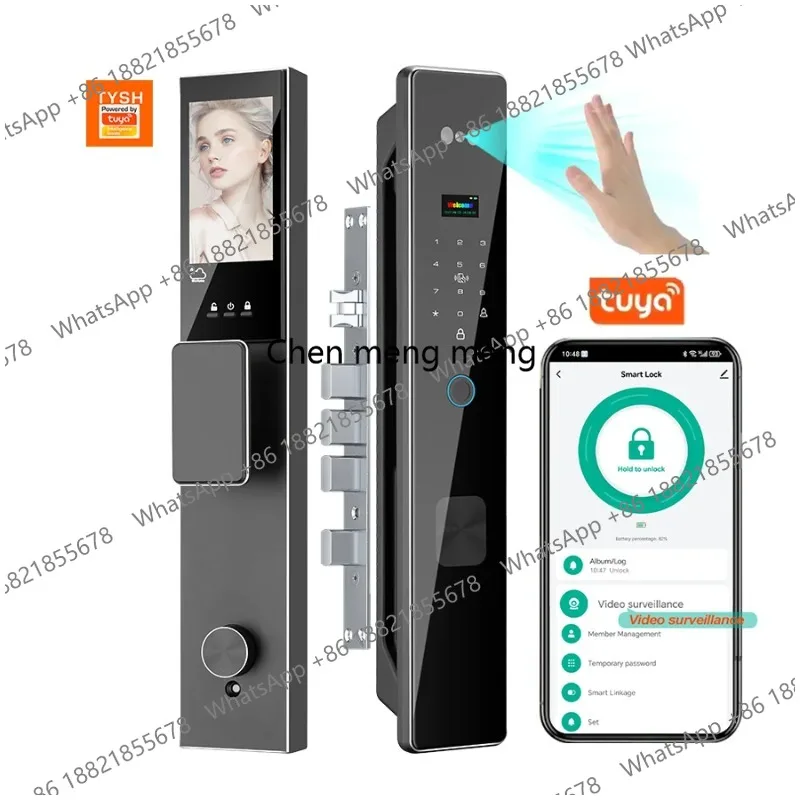 3D Face Recognition Digital Fingerprint Lock With Two-way Audio WiFi Camera Video Call APP Remote Unlock