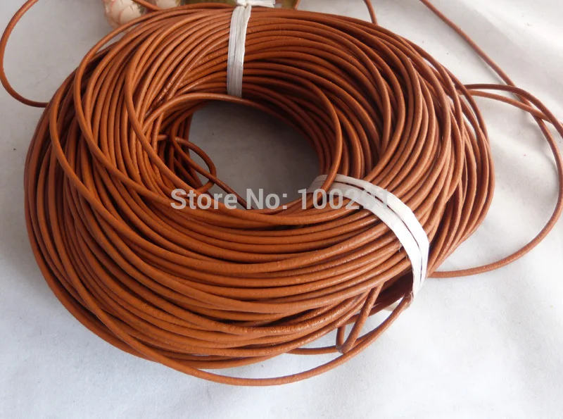 

DIY ! 100meter/lot 2mm Brown Round Leather Cord