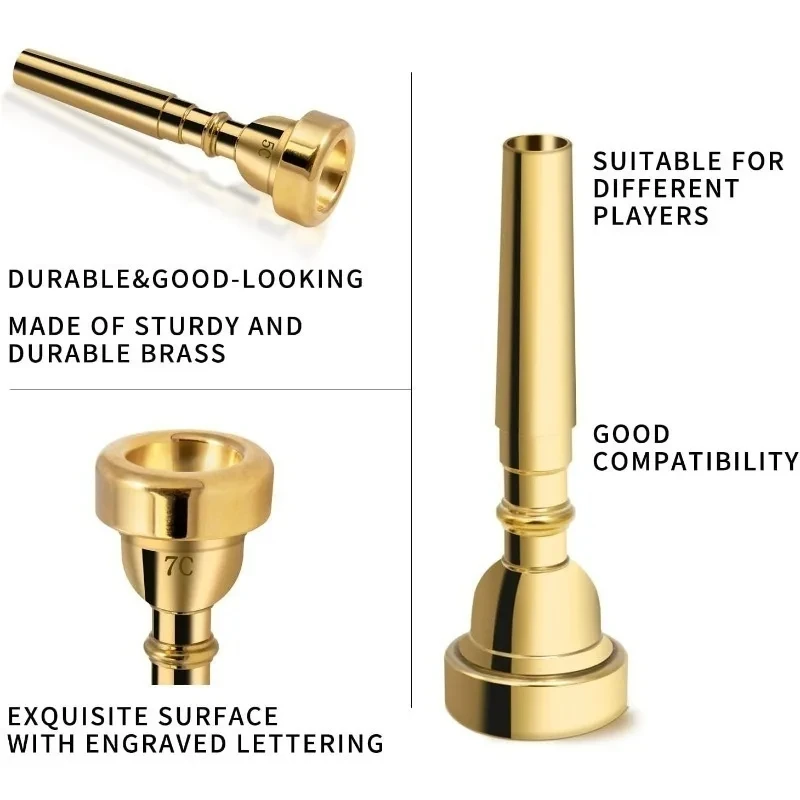 Nos. 3 / 5 / 7 Trumpet Mouthpiece Professional Accessories Suitable for Beginners, Intermediate and Advanced Players.