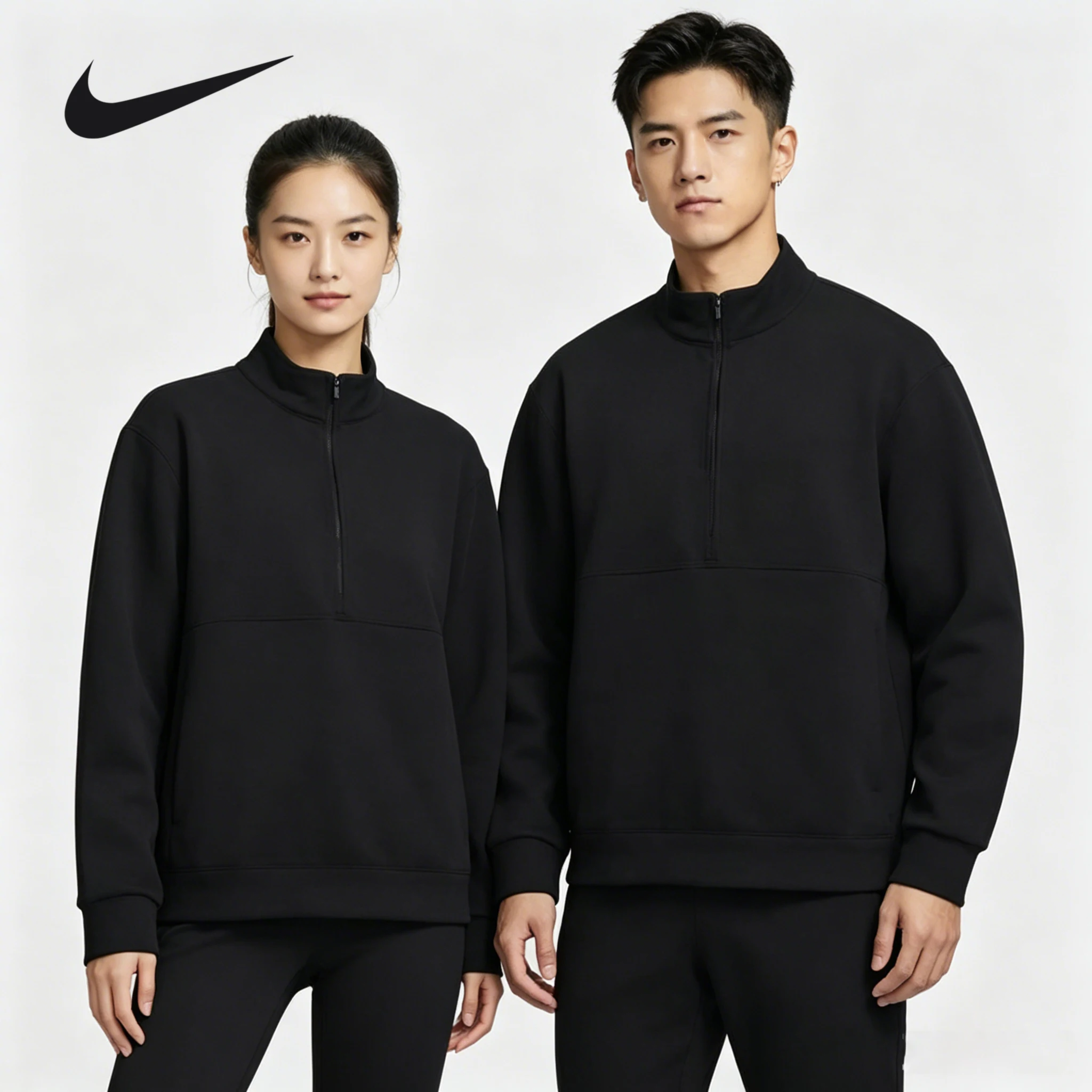 NIKE Suéter de punto para hombre de primavera y otoño, cárdigan con cremallera de media longitud de secado rápido, HQ6954-010
