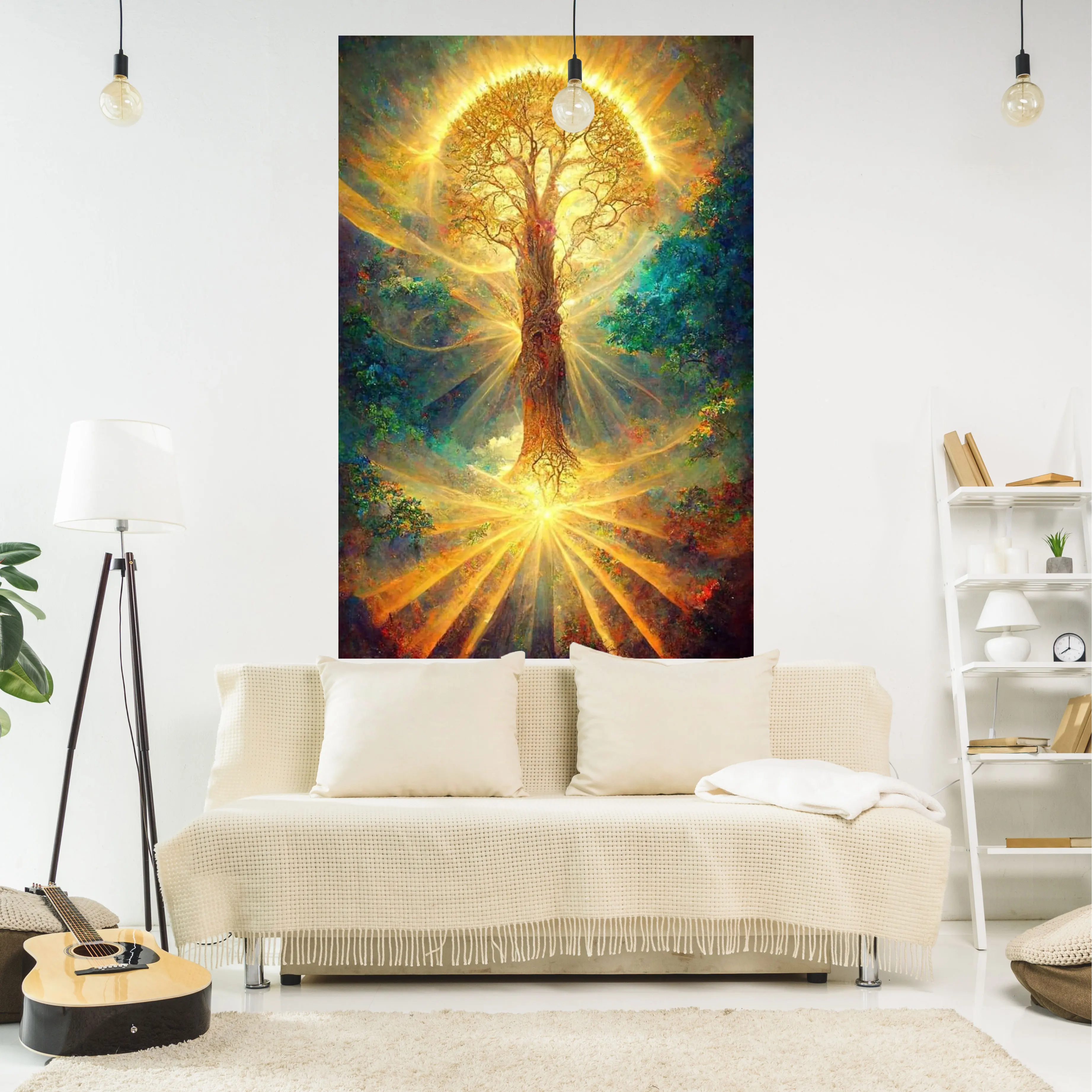 

Fortune Tree Tapestry Seven Chakra Trees Of Life Printed Wall Hanging Carpets Bohemian Style Decoration Art Aesthetic Home Decor