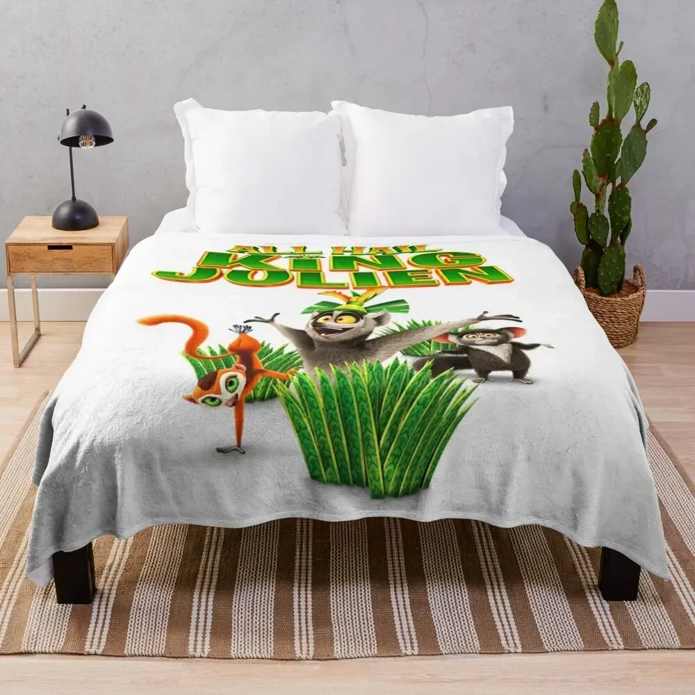 

all hail king julien gift for fans all hail king julien crimson Throw Blanket Soft Breathable Blanket for Night Sleeping