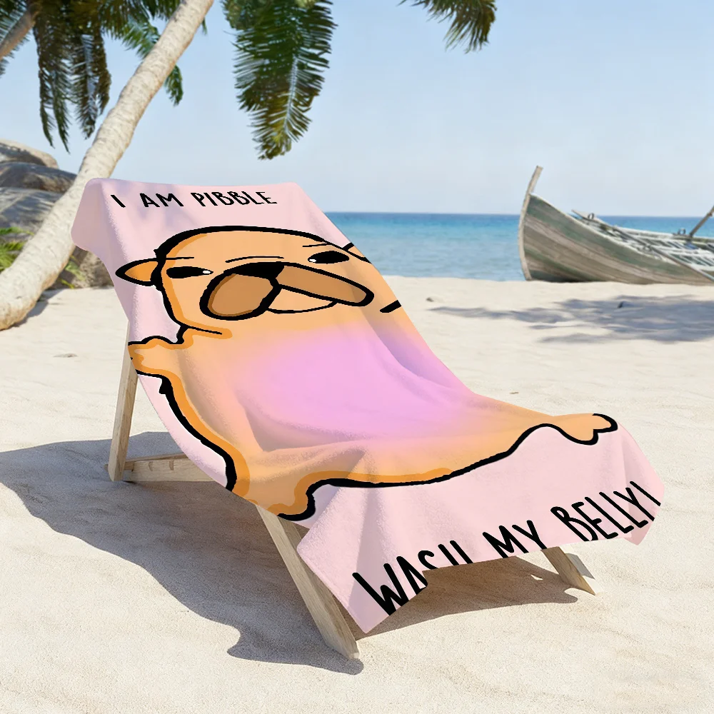 Funny I am Pibble Wash My Belly Meme Towel Sports Quick Dry Travel Camping Gear Sandproof Soft Light Large Beach Towel