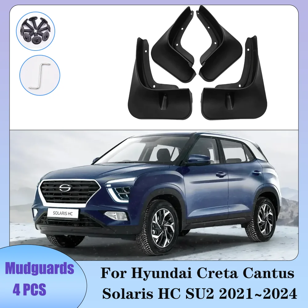

Автомобильный брызговик для Hyundai Creta Cantus Solaris HC SU2 2021 ~ 2024 2022 2023, брызговики, защита крыльев, аксессуары