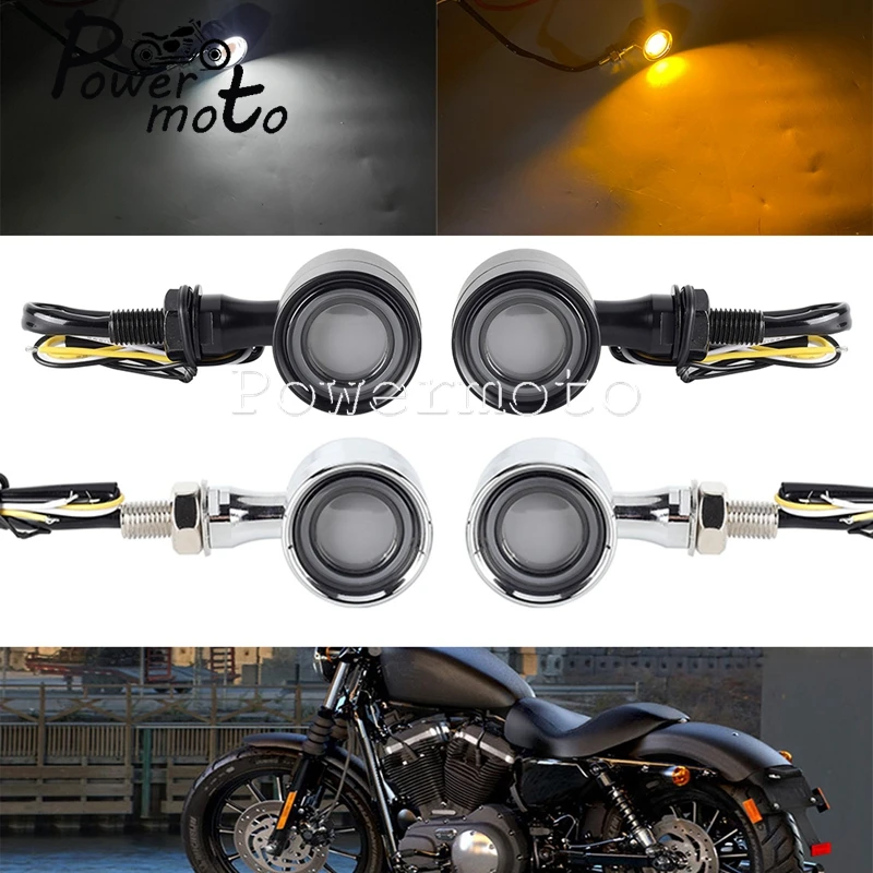 

For Harley Chopper Bobber Honda Kawasaki Yamaha Universal Motorcycle 10mm Bolt LED Turn Signal Indicator Light Amber Blinker