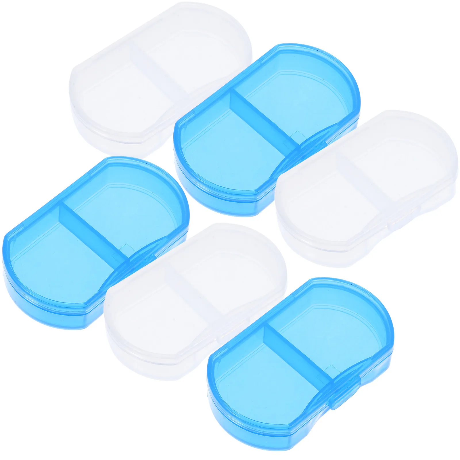 

6Pcs Medicine Boxes Small Plastic Pill Organizers Compact Portable Travel Storage Case Weekly Vitamin Dispenser Tablet Holder